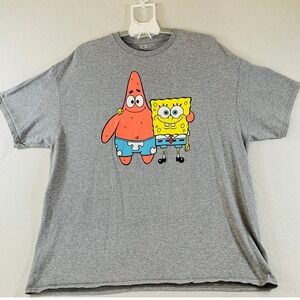 Nickelodeon SpongeBob SquarePants Patrick Best Friends Men Gray Graphic Tee 2XL